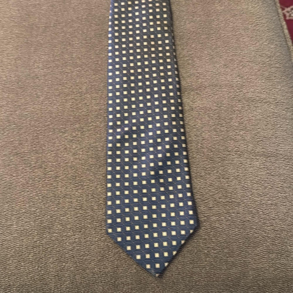 Chas Reed & Co Collection Silk Necktie Tie Gold & Blue (TD)